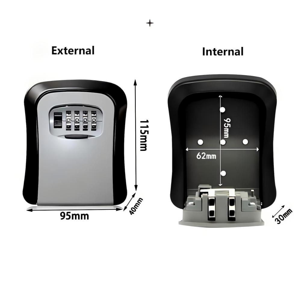 Home Security Key Box - 壁掛けキーロックボックス 4桁パスワードコードセキュリティロック キーなし 自宅 オフィス用 キーセーフ