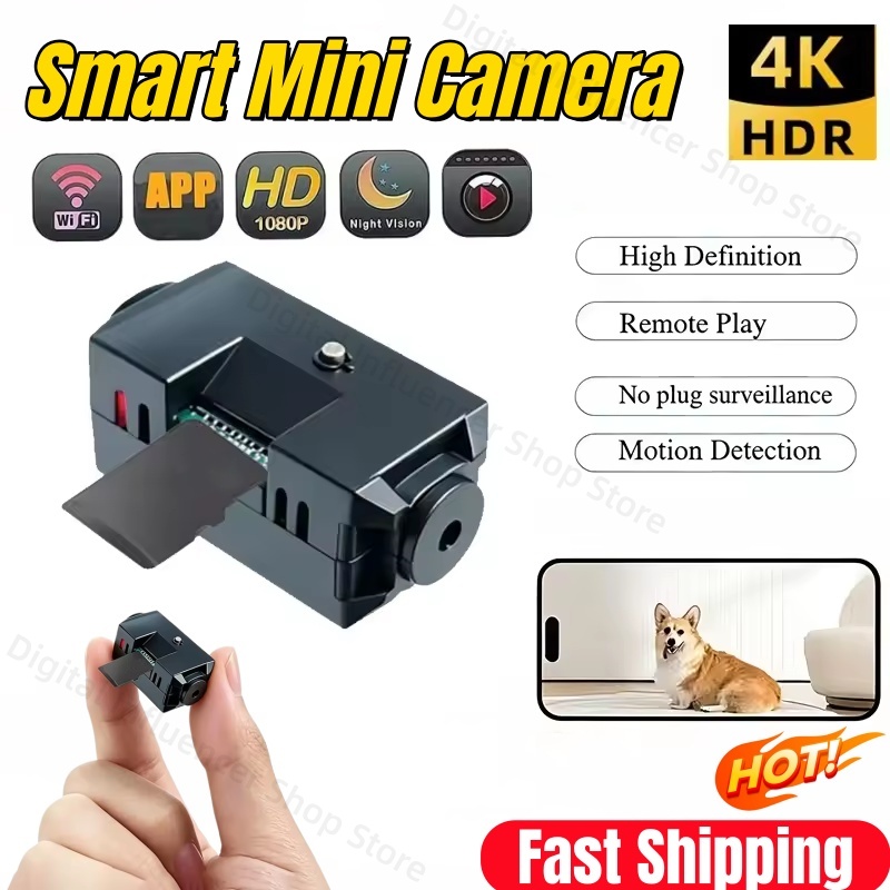 Home Security Indoor Cameras - 新型1080Pミニワイヤレスナイトビジョンカメラ 動体検知機能付き ポータブルセキュリティカメラ 室内用 家庭用 高画質監視録画機器