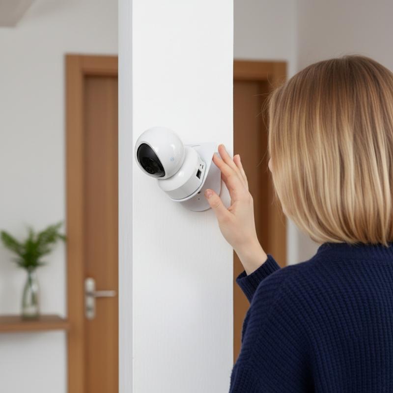 Home Security Tools - 壁掛け式L字型PTZカメラブラケット、接着ベース付き、穴あけ不要、簡単設置、家庭用またはビジネスセキュリティ用