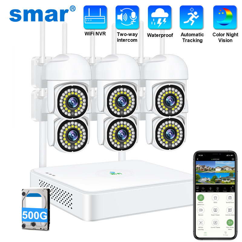 Home Security System Installation - Smar 3MP ワイヤレス CCTV セキュリティカメラシステム PTZ