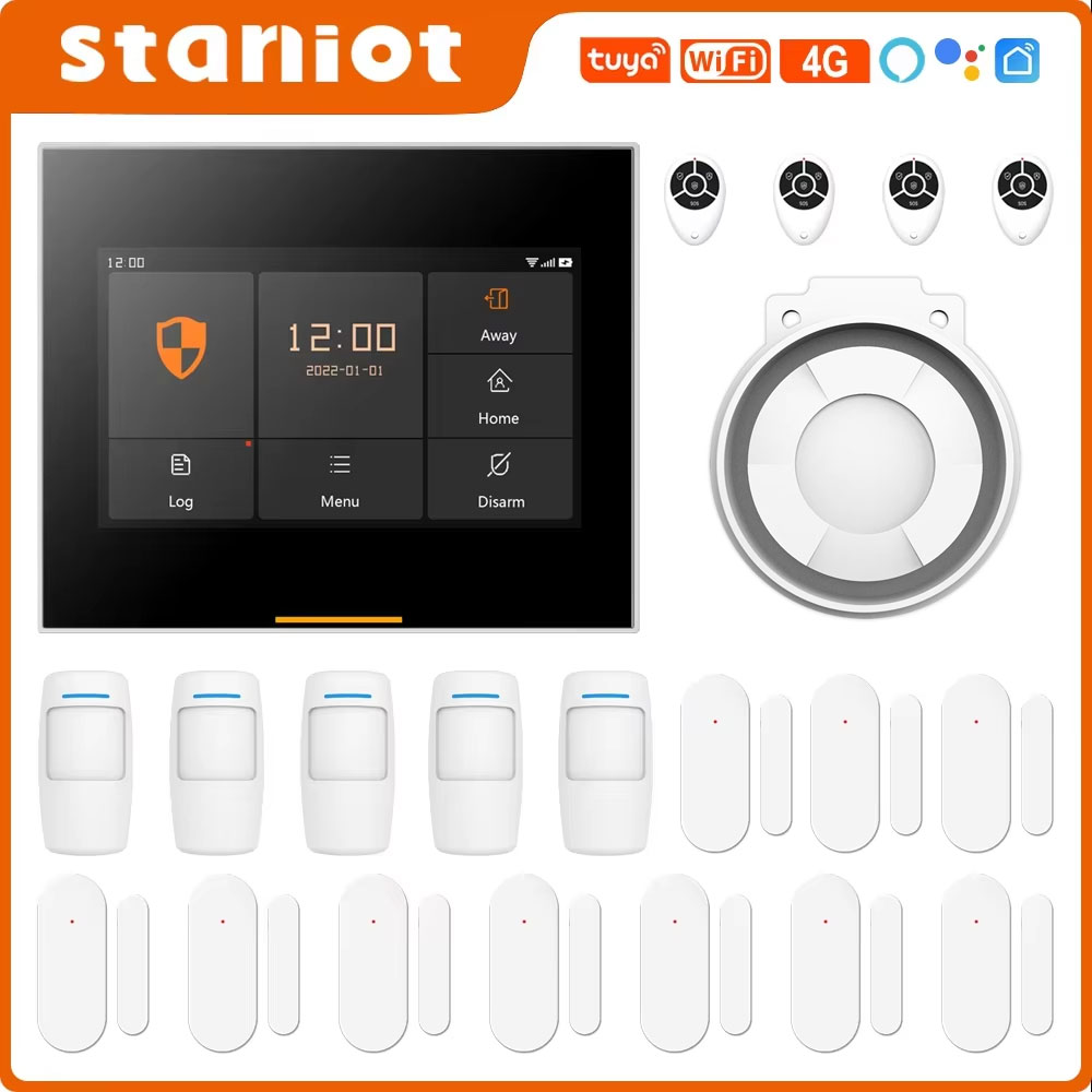 Home Security System Installation - Staniot 433MHz ワイヤレス Wifi 4G スマートホームセキュリティアラームシステムキット、ガレージおよび住宅用、Tuya