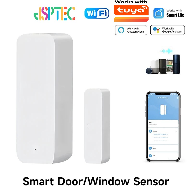Home Security Equipment - Tuya WiFi スマートドアセンサードア開閉検出器スマートホームセキュリティ保護警報システムスマートライフ APP 制御