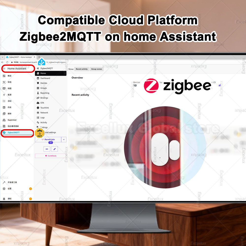 Zigbee 3.0 ドア窓センサー輝度/振動センサースマー - Home Security Tools のレビューと価格