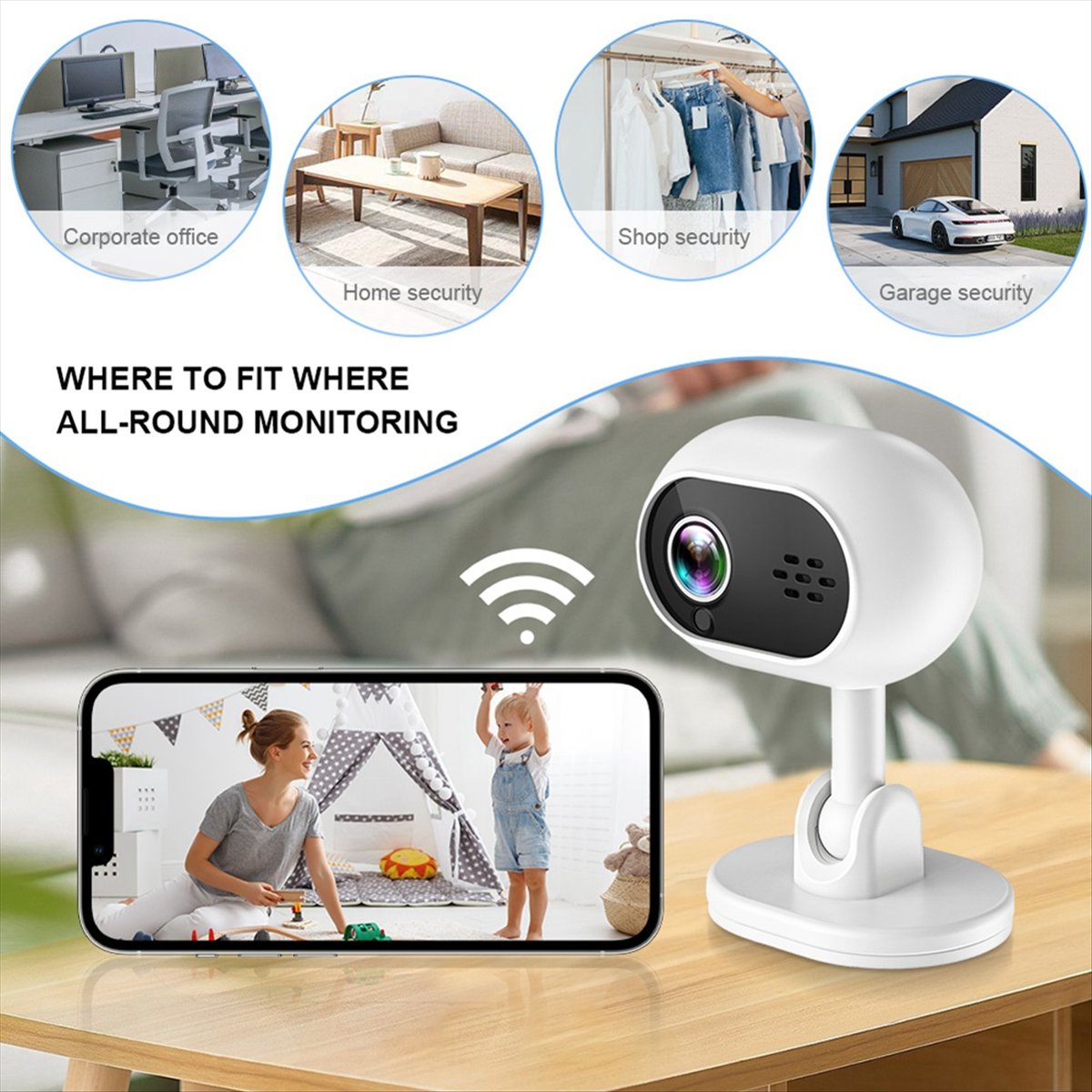 A4 1080P スマートミニ Wifi IP カメラ屋内ワ - Home Security Indoor Cameras のレビューと価格