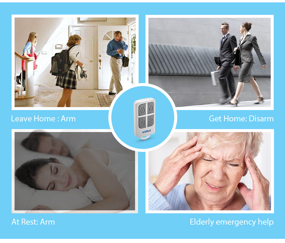 Kerui-ポータブルワイヤレスリモコン,高速,4ボタン,w - Home Security System Installation のレビューと価格