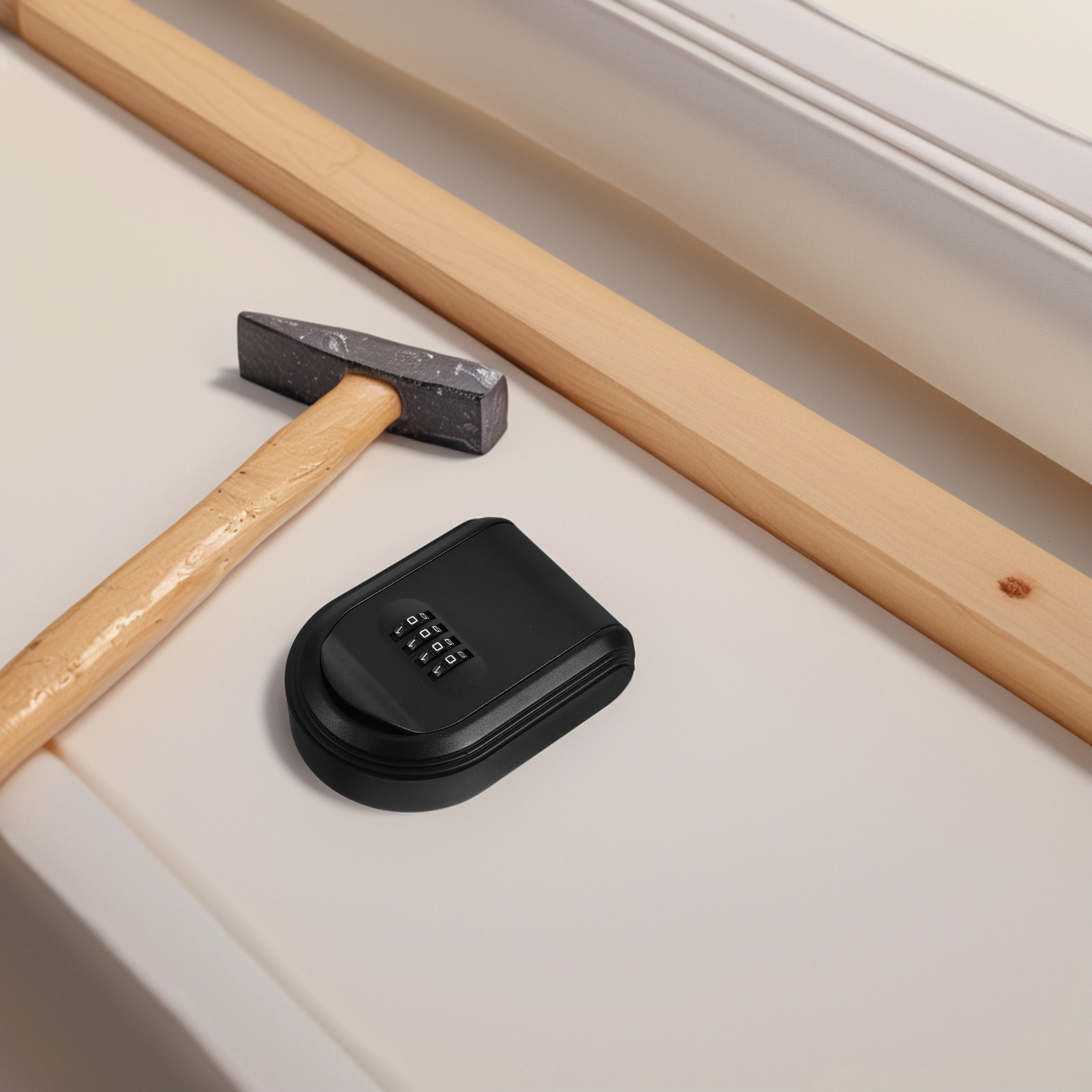 壁掛け式キーロックボックス ブラックABS製 コンビネーショ - Home Security Key Box のレビューと価格