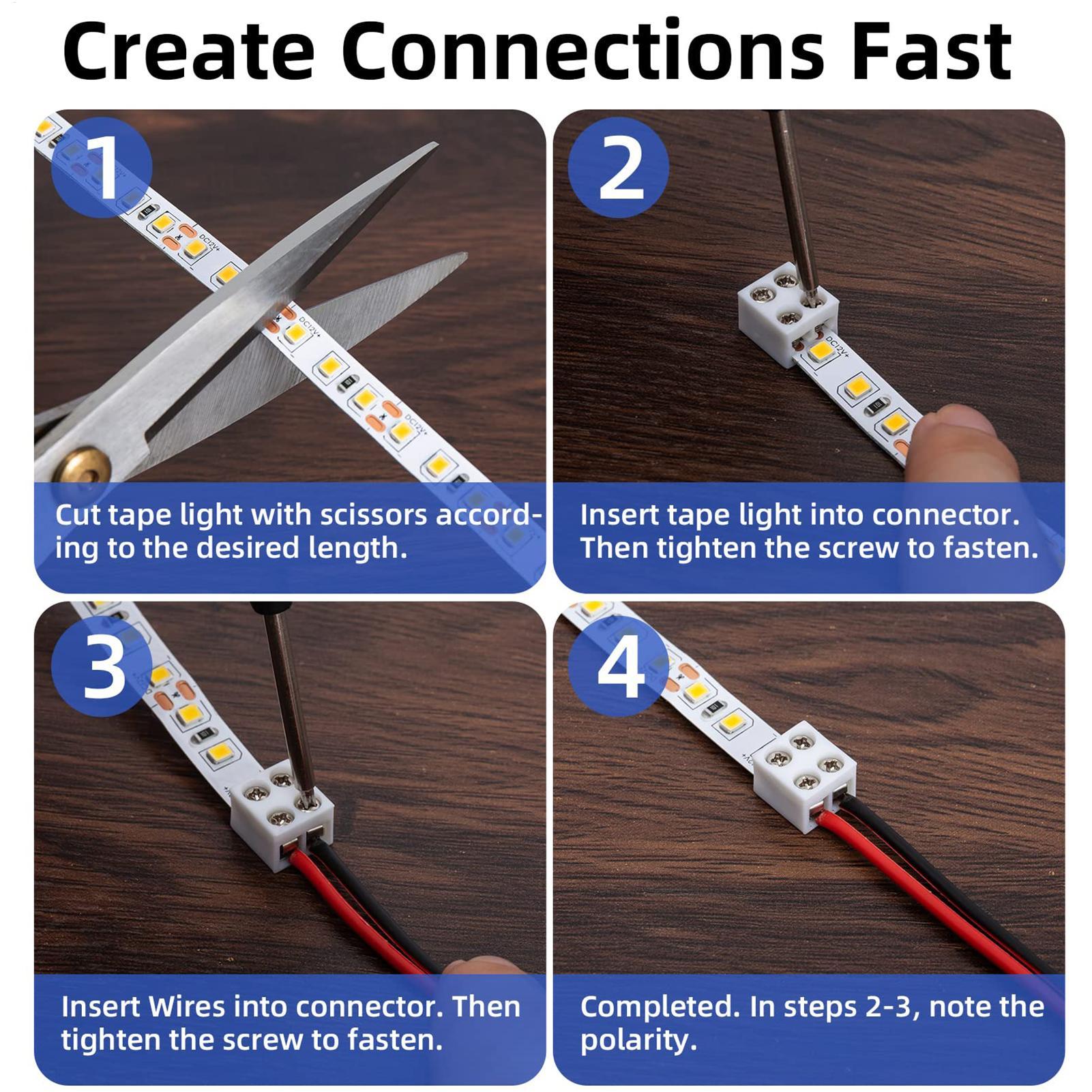 LED ストリップ コネクタ 8mm はんだ不要のストリップ - Home Security Providers のレビューと価格