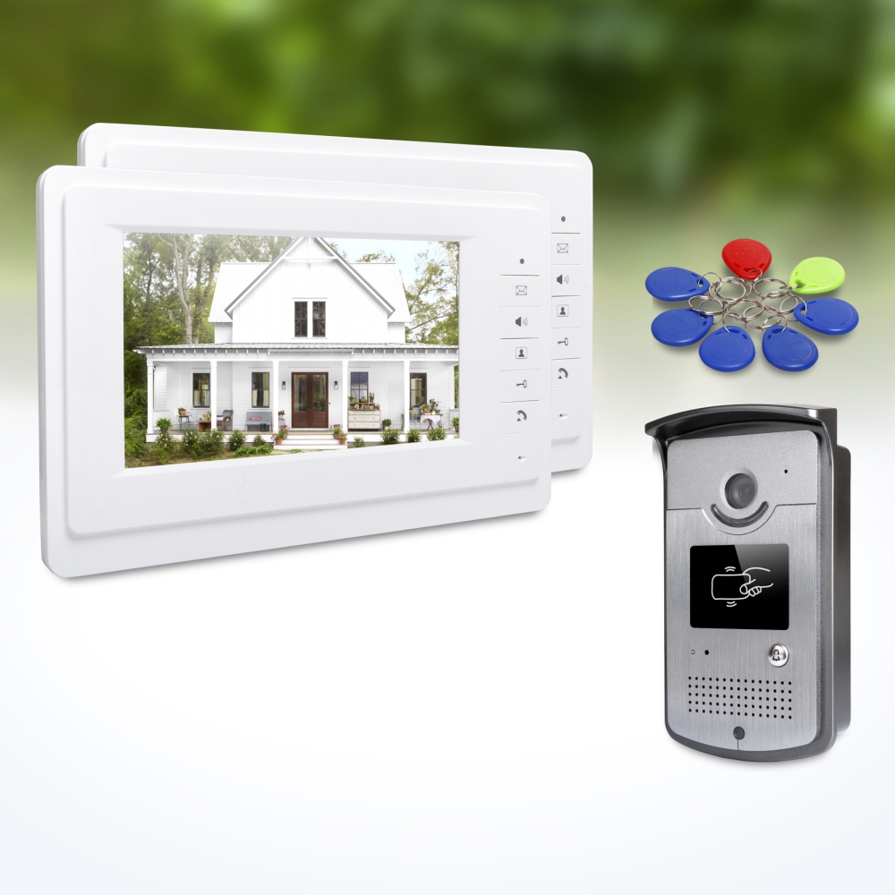 1台の屋外カメラ、2台の屋内モニター、7インチビデオドアホン - Home Security Indoor Cameras のレビューと価格