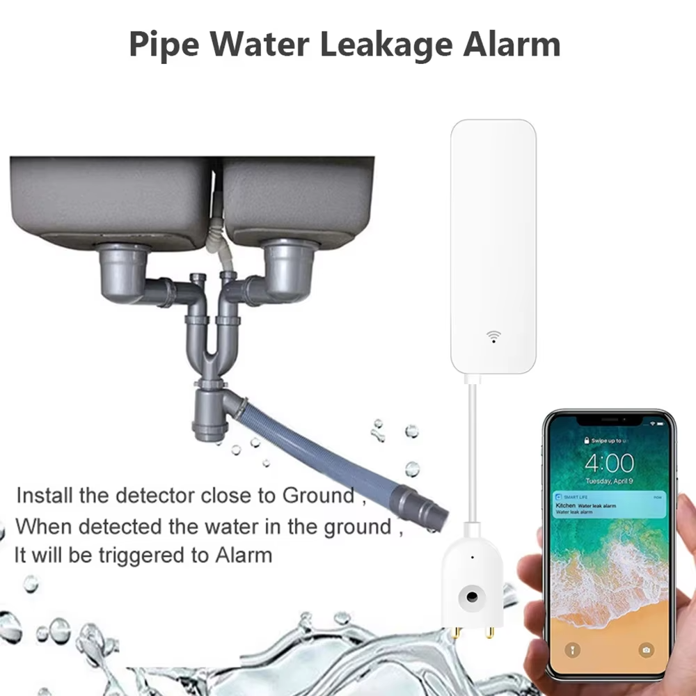 ZigBee WiFi 水漏れセンサー 洪水漏水警報器 Tu - Home Security Tools のレビューと価格