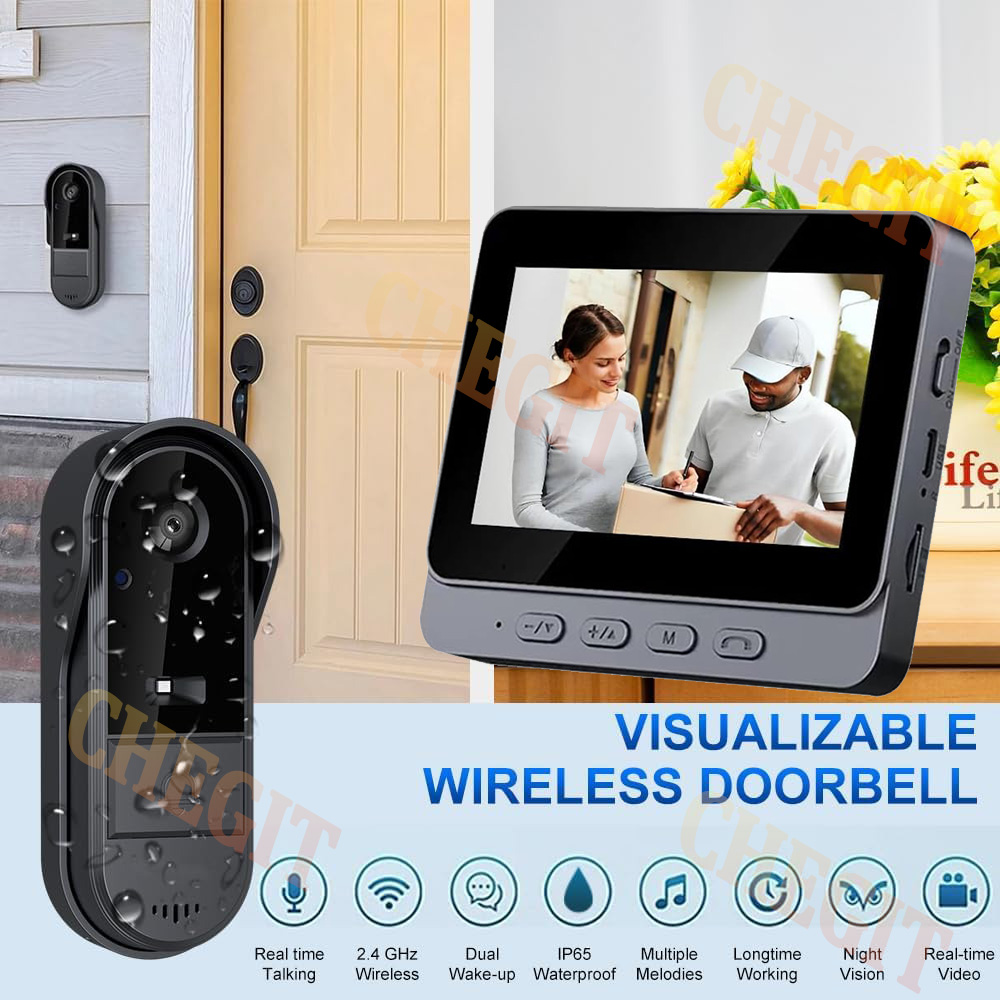 ワイヤレス Wifi ドアベルカメラ 1080P ビデオイン - Home Security Indoor Cameras のレビューと価格