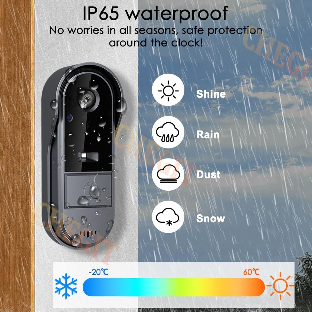 ワイヤレス Wifi ドアベルカメラ 1080P ビデオイン - Home Security Indoor Cameras のレビューと価格
