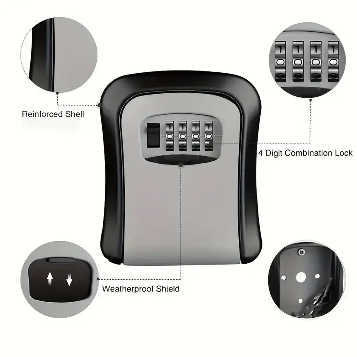 防水ポータブルコンビネーションキーロックボックス - 安全な - Home Security Key Box のレビューと価格