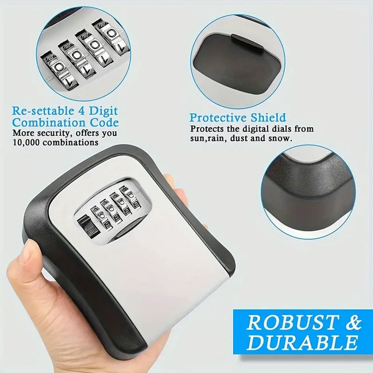 防水ポータブルコンビネーションキーロックボックス - 安全な - Home Security Key Box のレビューと価格
