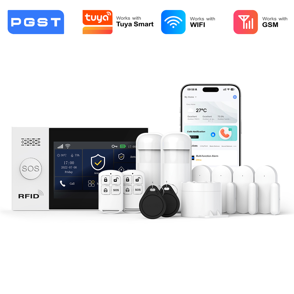 PGST 2G GSM WiFi 警報システムキット ワイヤ - Home Security System Installation のレビューと価格