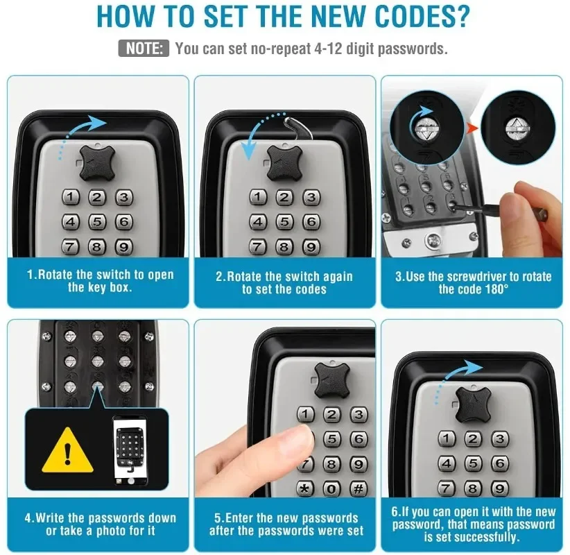 パスワードキーロックボックス 防水壁掛けロック 12桁コンビ - Home Security Key Box のレビューと価格