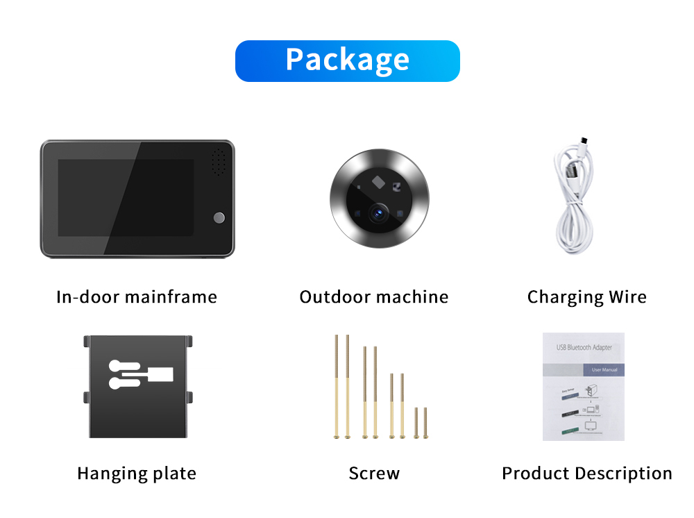 4.3インチTuya Smartlife WiFiドアベルビ - Home Security Indoor Cameras のレビューと価格