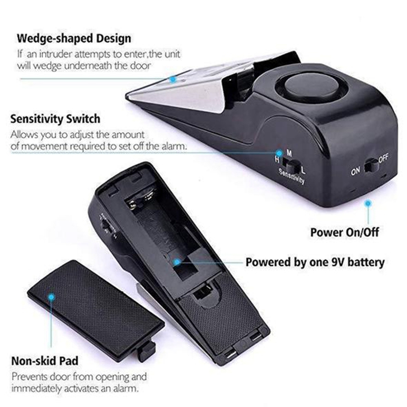 ワイヤレスドアストップアラームロック 125dB 振動センサ - Home Security System Installation のレビューと価格