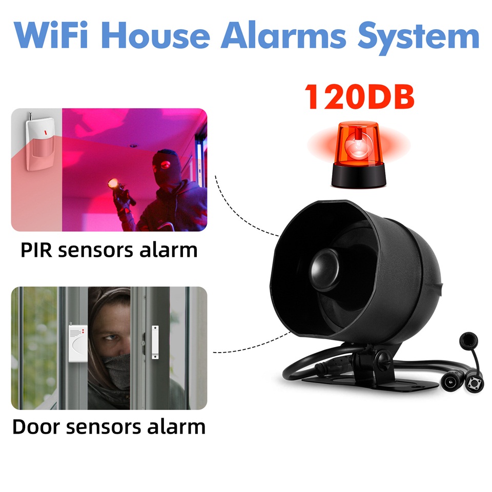 KERUI 120db サイレン警報システム WiFi Tu - Home Security System Installation のレビューと価格