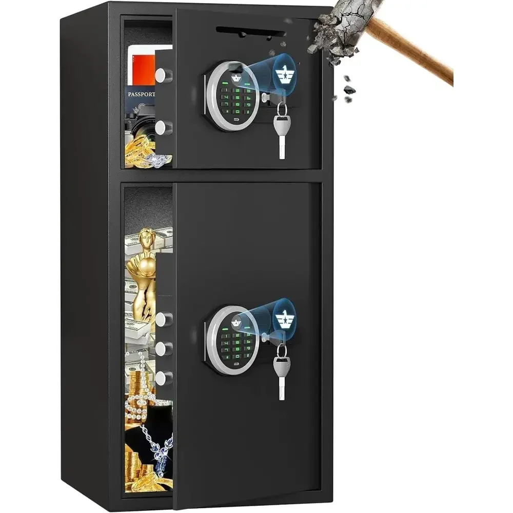 6.5立方フィートの防水セキュリティ金庫、LEDライト、デュ - Home Security Features のレビューと価格