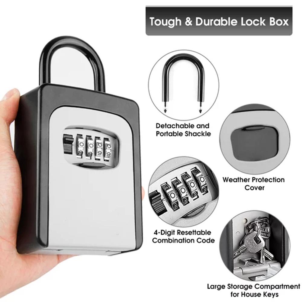 壁掛けキー収納ボックスポータブルキーロックボックス4桁コンビ - Home Security Key Box のレビューと価格