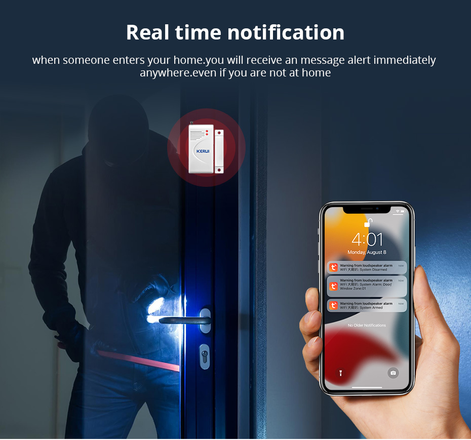 Kerui-家庭用セキュリティ警報システム,Wi-Fi,スピ - Home Security System Installation のレビューと価格