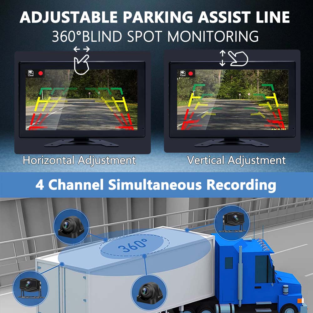 4チャンネルブラックボックス10.1インチトラックバス車両D - Home Security Cameras のレビューと価格