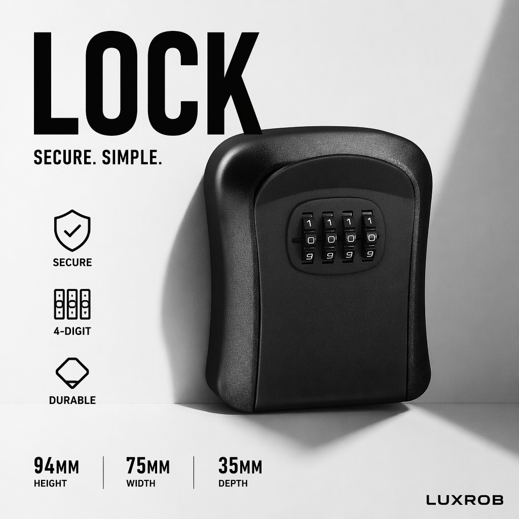 壁掛け防水キー収納ボックス厚みのあるABS盗難防止4桁ロック - Home Security Key Box のレビューと価格