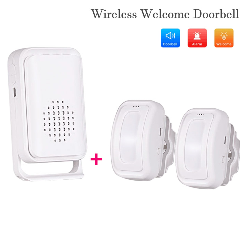 ワイヤレスウェルカムドアベル,赤外線センサー,誘導アラーム, - Home Security Equipment のレビューと価格
