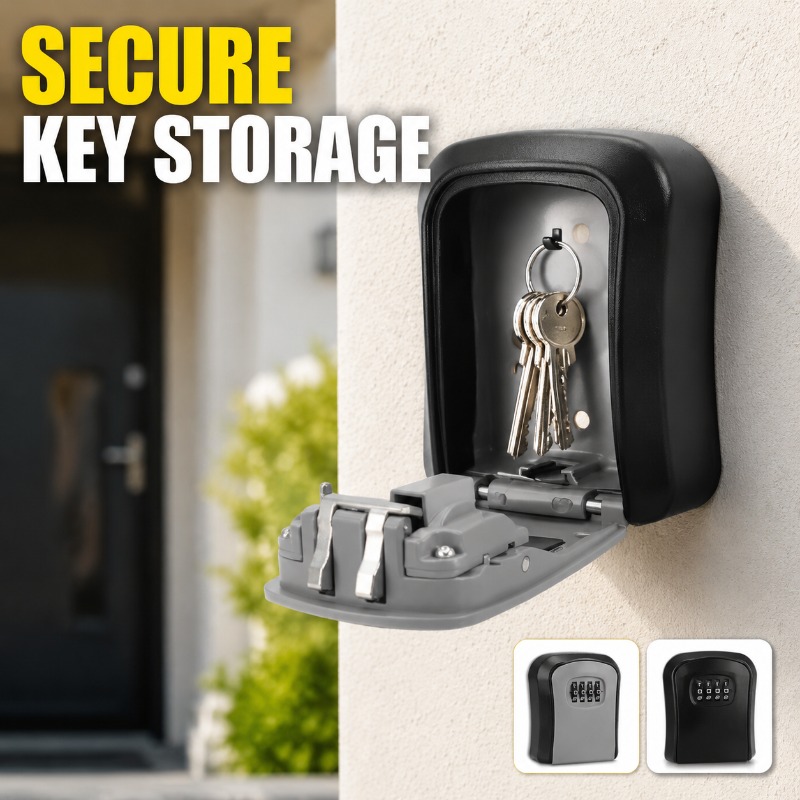 壁掛け式キーロックボックス 4桁ダイヤル式セキュリティロック - Home Security Key Box のレビューと価格