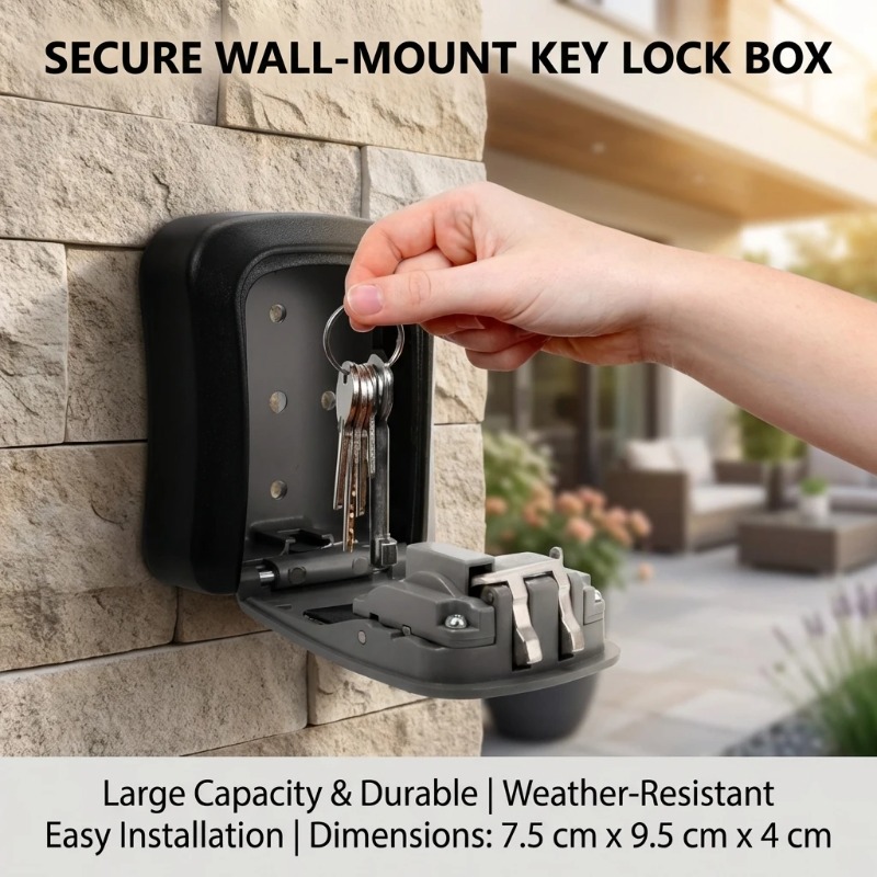 壁掛け式キーロックボックス 4桁ダイヤル式セキュリティロック - Home Security Key Box のレビューと価格